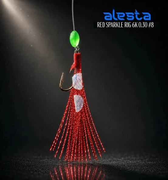 ALESTA RED SPARKLE RIG X0225 6 KÖSTEK HAZIR TAKIM 0.30MM NO:8 İĞNE ürün görseli 1