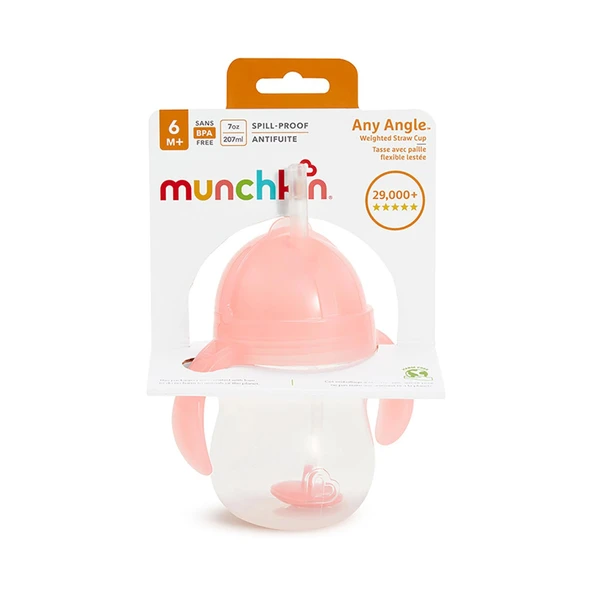 Tıklama Kilitli Uçlu Pipetli Alıştırma Bardağı 6ay+ 207ml Pembe (4 ADET) ürün görseli 1