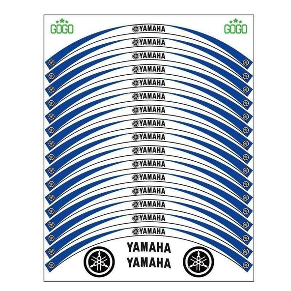 Yamaha Mavi Beyaz Uyumlu Reflektörlü 1 Set Jant Şeridi ürün görseli 1