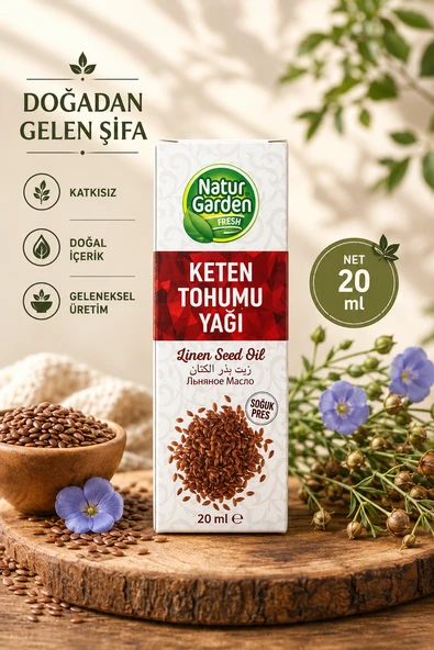 Natur Garden Keten Tohumu Yağı 20 ML ürün görseli 1