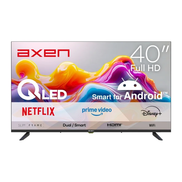 Axen AX40QLEDM-A14S 40'' 101 Ekran Uydu Alıcılı Full HD Android QLED TV ürün görseli 1