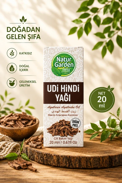 Natur Garden Udi Hindi Yağı 20 ML ürün görseli 1