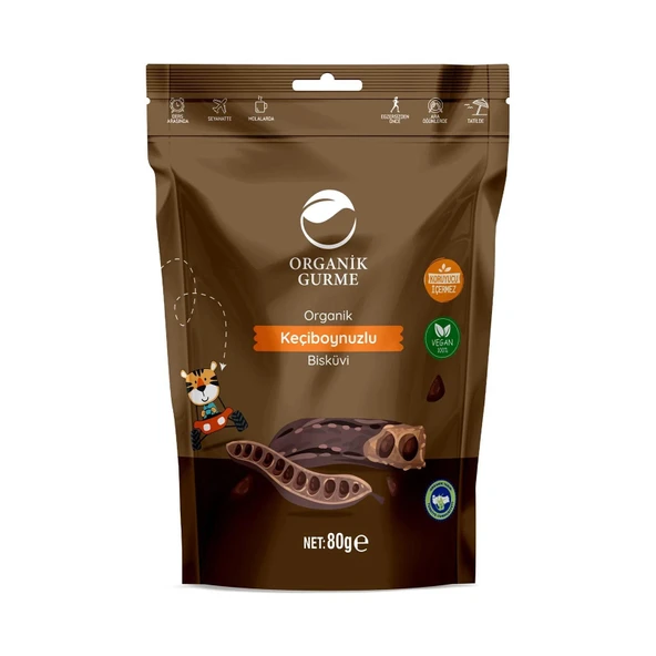 ORGANİK KEÇİBOYNUZLU BİSKÜVİ  80 GR (4 ADET) ürün görseli 1