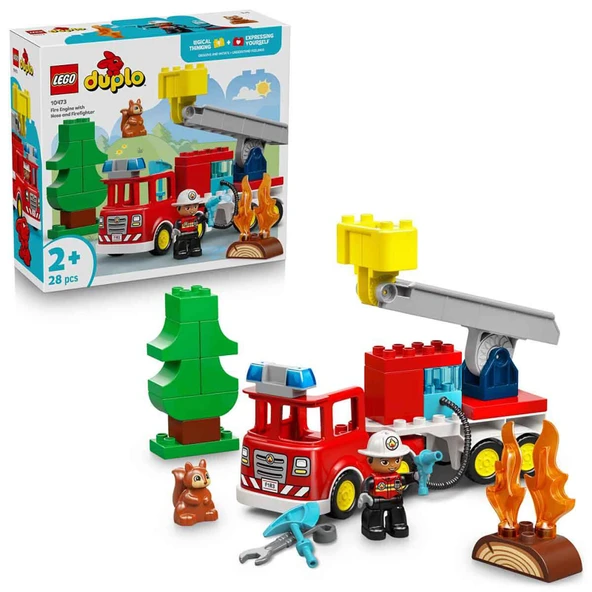 DUPLO Kasabası Hortumlu İtfaiye Aracı ve İtfaiyeci 10473 (3 ADET) ürün görseli 1