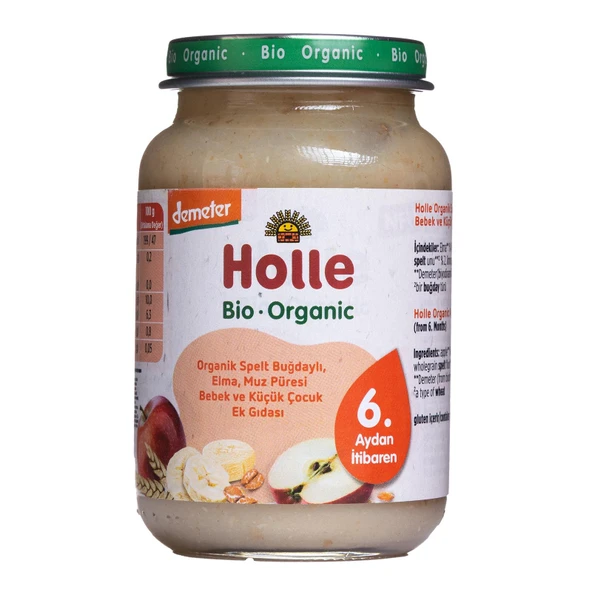 ORGANİK SPELT BUĞDAYLI, ELMA, MUZ PÜRESİ ürün görseli 1