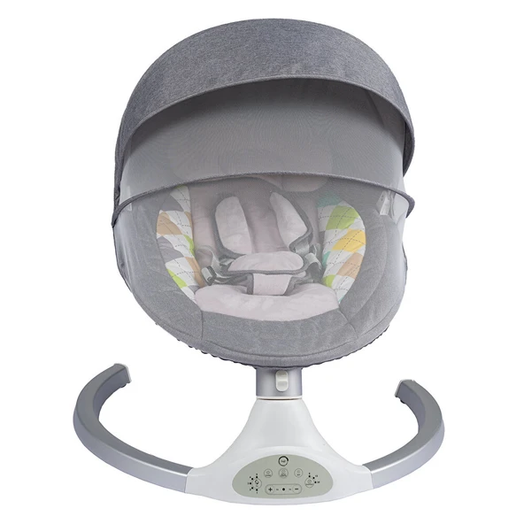 Dandini 2 Ev Tipi Ana Kucağı, Otomatik Sallanma, Bluetooth, Tente ve Sineklikli, 0-9 kg, Gri ürün görseli 1