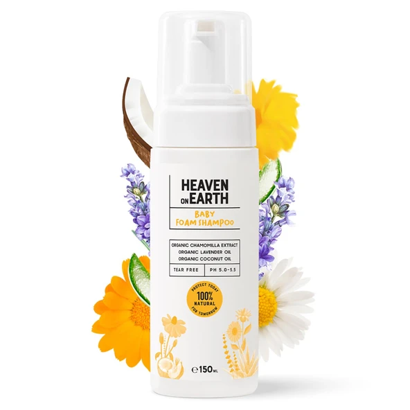 Bebek Köpük Şampuanı Vegan %100 Doğal ve Organik İçerikli Konak Önleyici- 150 ml (2 ADET) ürün görseli 1