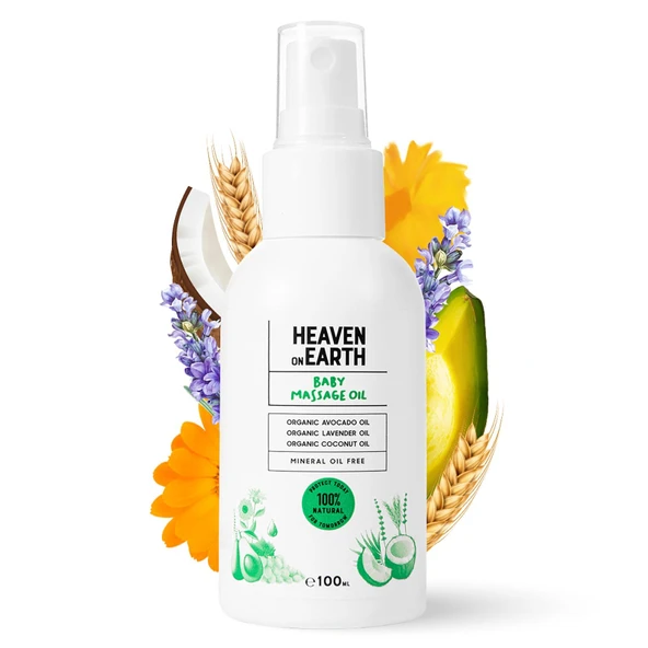 Bebek Masaj Yağı Vegan %100 Doğal ve Organik İçerikli - 100 ml (3 ADET) ürün görseli 1