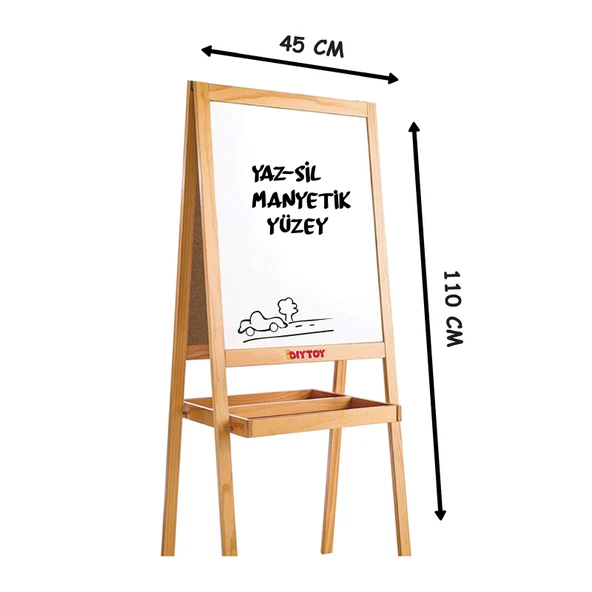 Manyetik Çift Taraflı Ahşap Yazı Tahtası (5 ADET) ürün görseli 1