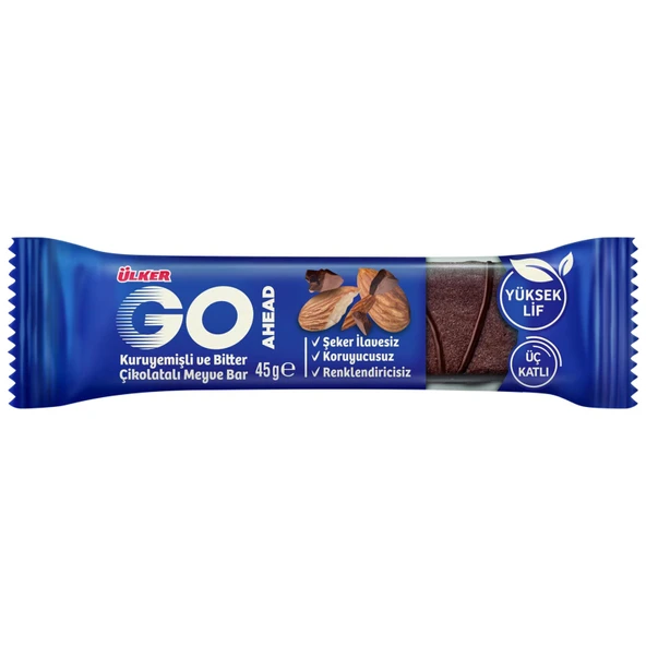 Go Ahead Üç Katlı Lezzet Kuruyemişli ve Bitter Çikolatalı Meyve Bar (3 ADET) ürün görseli 1