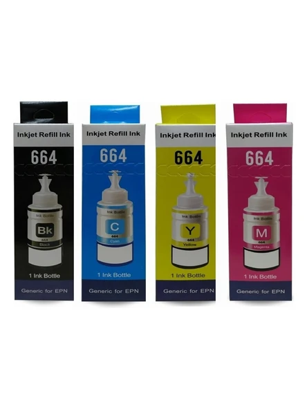 Epson T664 T6641-t6642-t6643-t6644 Ecotank L355 Uyumlu 4 Renk Mürekkep Takımı ürün görseli 1