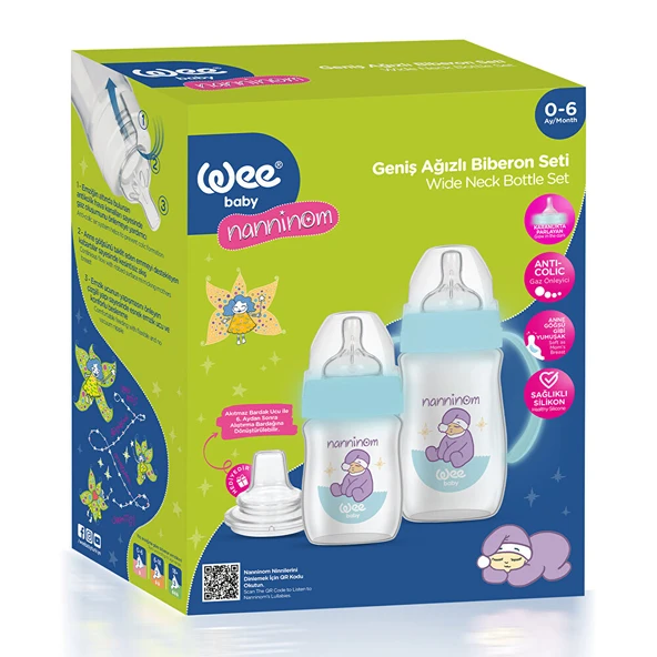 Nanninom Biberon 150 ml + Kulplu Biberon 250 ml + Akıtmaz Bardak Ucu Seti 1 Adet ürün görseli 1