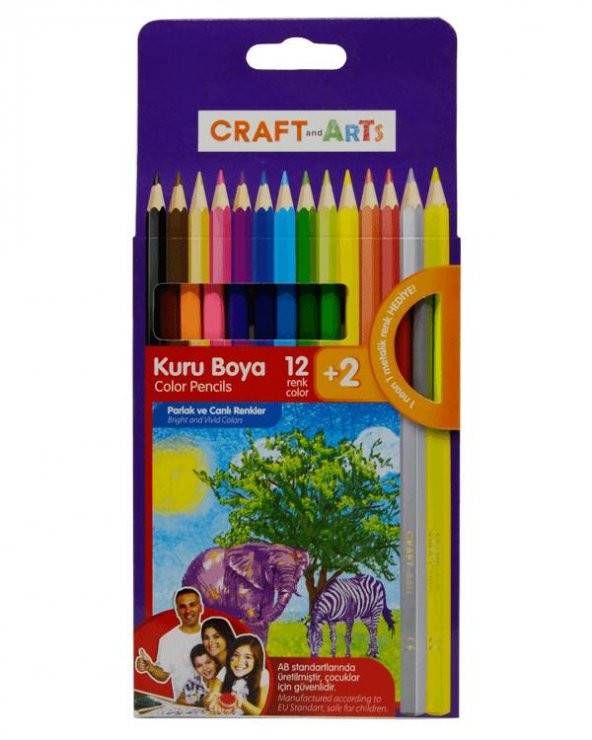 Craft And Arts İnce Kuru Kalem Boya Seti 12+2'li ürün görseli 1