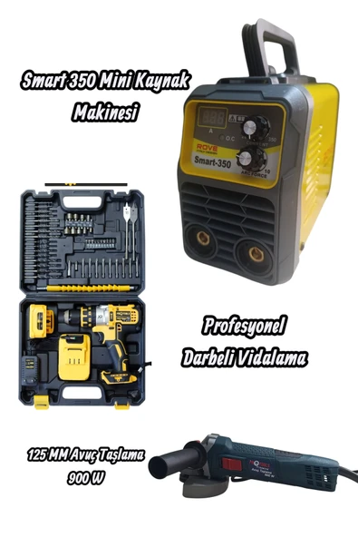 Kaynak Makinesi & Profosyonel Akülü Vidalama & 125 MM Avuç Taşlama 900 W ürün görseli 1