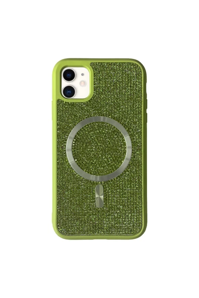 iPhone 11 Taşlı Magsafe Kılıf - Resim 6
