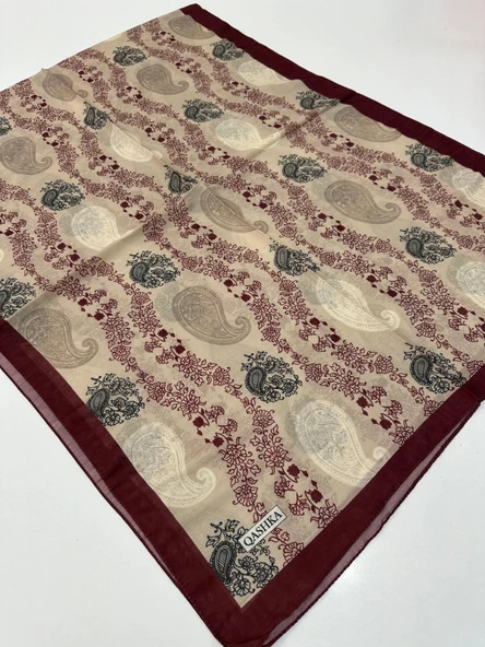 QASHKA Soft Pamuklu Şal Etro Desen LBD1418 ürün görseli 1