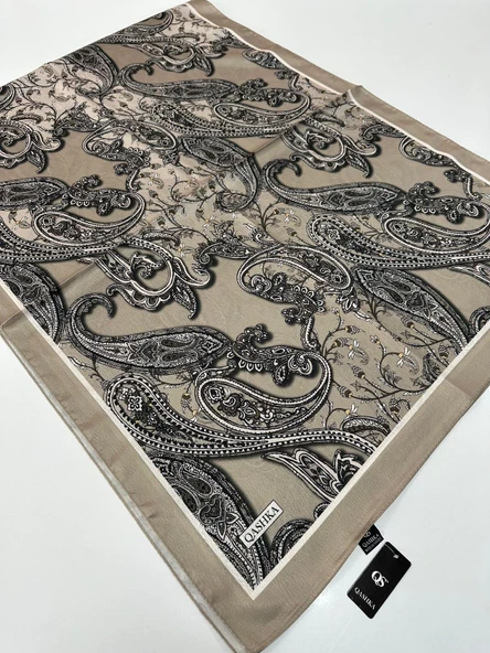QASHKA Saten İpek Şal Etro Desen LBT0106 ürün görseli 1