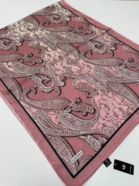 QASHKA Saten İpek Şal Etro Desen LBT0105 ürün görseli 1