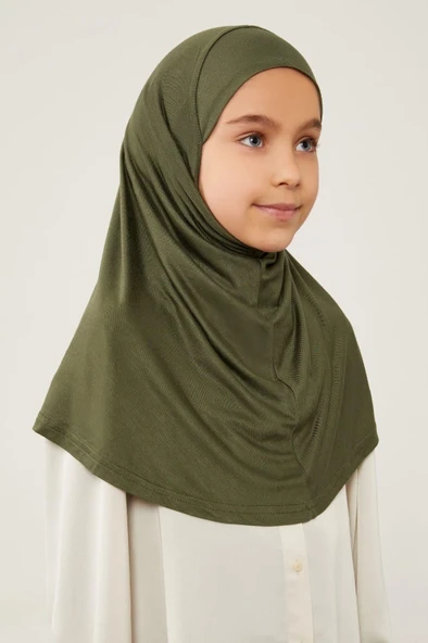 Lavender Pratik Çocuk Eşarp Haki CPX0303 ürün görseli 1
