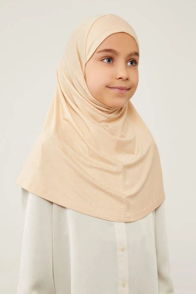Lavender Pratik Çocuk Eşarp Bej CPX0305 ürün görseli 1
