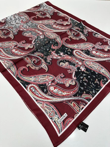 QASHKA Saten İpek Şal Etro Desen LBT0102 ürün görseli 1