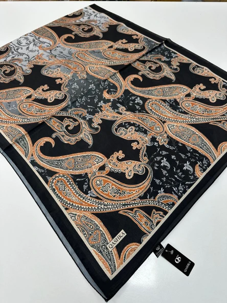 QASHKA Saten İpek Şal Etro Desen LBT0112 ürün görseli 1