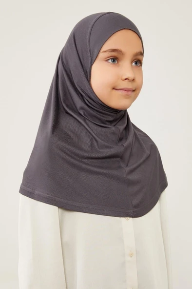 Lavender Pratik Çocuk Eşarp Antrasit CPX0306 ürün görseli 1