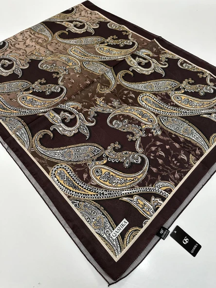 QASHKA Saten İpek Şal Etro Desen LBT0108 ürün görseli 1