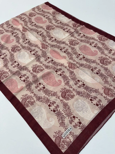 QASHKA Soft Pamuklu Şal Etro Desen LBD1403 ürün görseli 1