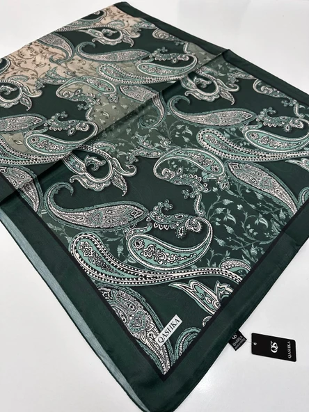 QASHKA Saten İpek Şal Etro Desen LBT0109 ürün görseli 1