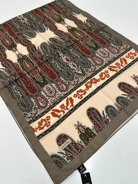 QASHKA Soft Pamuklu Şal Etro Desen LBD0607 ürün görseli 1