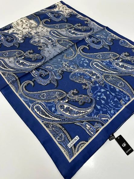 QASHKA Saten İpek Şal Etro Desen LBT0110 ürün görseli 1