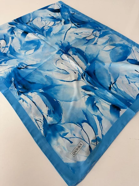 QASHKA Soft Pamuklu Şal Buz Mavisi Serisi  LBD1810 ürün görseli 1