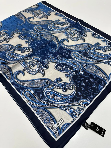 QASHKA Saten İpek Şal Etro Desen LBT0116 ürün görseli 1