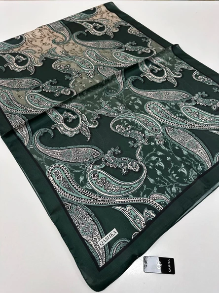 QASHKA Saten İpek Şal Etro Desen LBT0104 ürün görseli 1