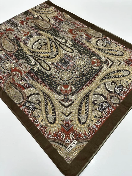 QASHKA Soft Pamuklu Şal Etro Desen LBD0810 ürün görseli 1