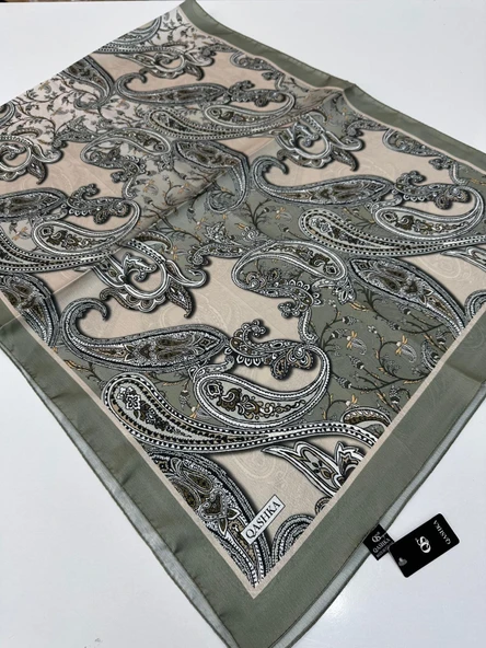 QASHKA Saten İpek Şal Etro Desen LBT0111 ürün görseli 1
