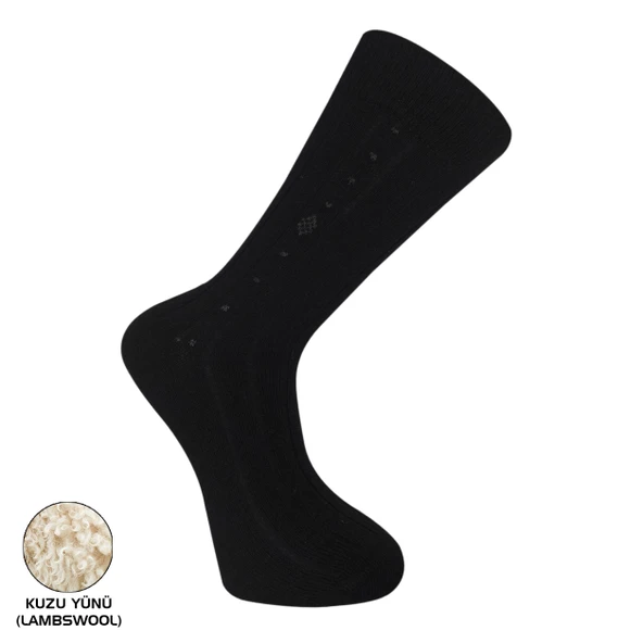 Bektaş Lambswool Kışlık Erkek Çorabı Siyah 41-44 (13639) ürün görseli 1