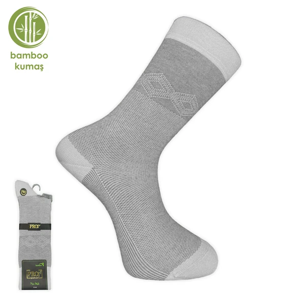 Bambu Erkek Çorabı - Tumaniş - Kül Gri (17104-R5) ürün görseli 1