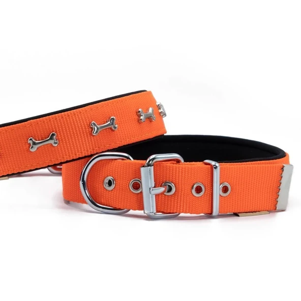 Doggie Konfor Dokuma Kemikli Boyun Tasması Turuncu 3.0*47-55 cm (DSBT-3062 L) ürün görseli 1
