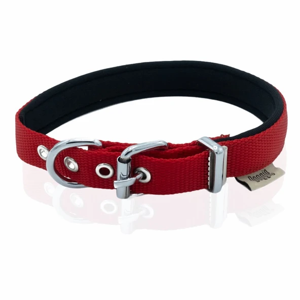 Doggie Konfor Dokuma Boyun Tasması Kırmızı 2.5*37-45 cm (DSBT-2510 M) ürün görseli 1