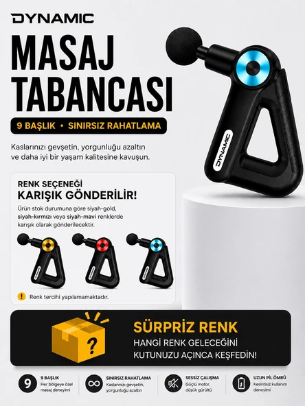 Dynamic Kas Rahatlatıcı Masaj Tabancası / Şarjlı Titreşimli Sporcu Masaj Aleti ürün görseli 1