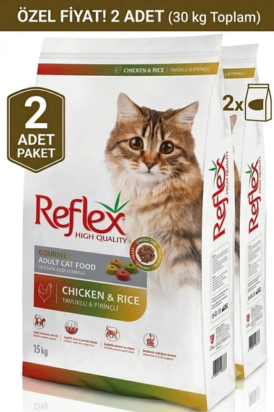 Reflex Multi Color Tavuklu Yetişkin Kedi Maması 15kg 2Lİ SET ürün görseli 1