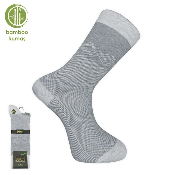 Bambu Erkek Çorabı - Tumaniş - Gri (17104-R6) ürün görseli 1