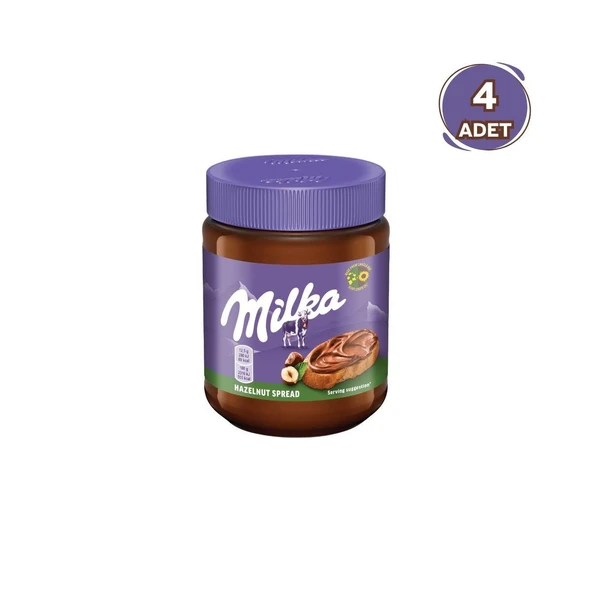Milka Spread Hazelnut Sürülebilir Çikolata Kakaolu Fındık Ezmesi 350 gr - 4 Adet ürün görseli 1