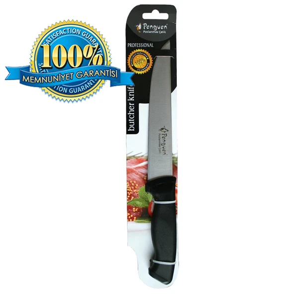 Mutfak Bıçağı - Silikon Ergonomik Sap - No: 8 - Kırmızı (PNG-1559-8) ürün görseli 1