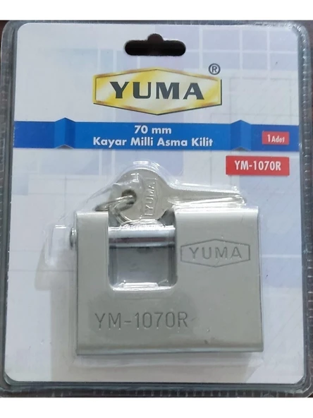 Yuma Kayar Milli Asma Kilit Nikel 70MM YM-1070R ürün görseli 1