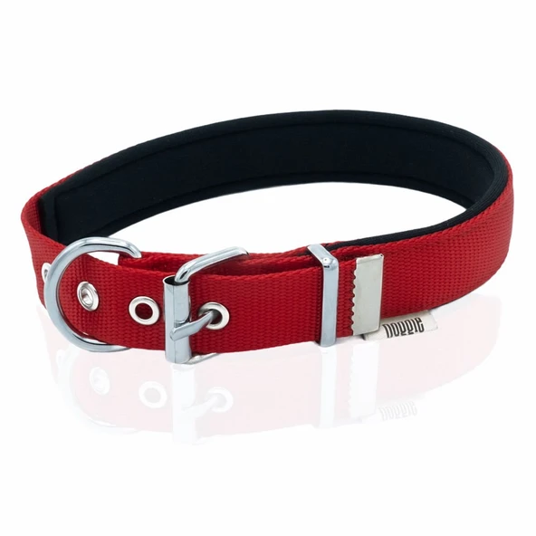 Doggie Konfor Dokuma Boyun Tasması Kırmızı 2.5*42-50 cm (DSBT-2510 L) ürün görseli 1