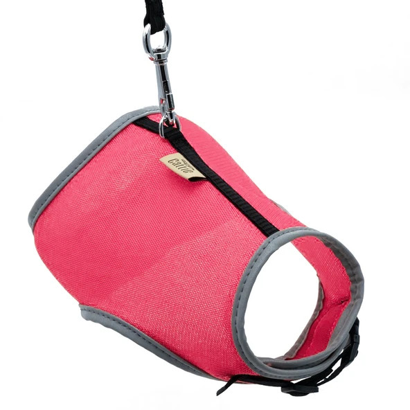 Cattie Havalı Dokuma Kedi Göğüs & Gezdirme Takımı Pembe 1*25-35 cm ürün görseli 1
