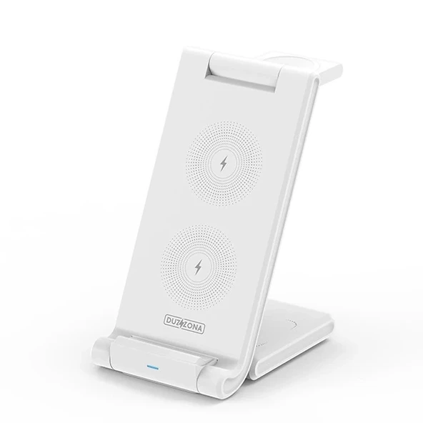 Nevamel Duzzona 15W Katlanır 3 in 1 Telefon Kulaklık Saat Kablosuz Şarj Standı-(5775) ürün görseli 1